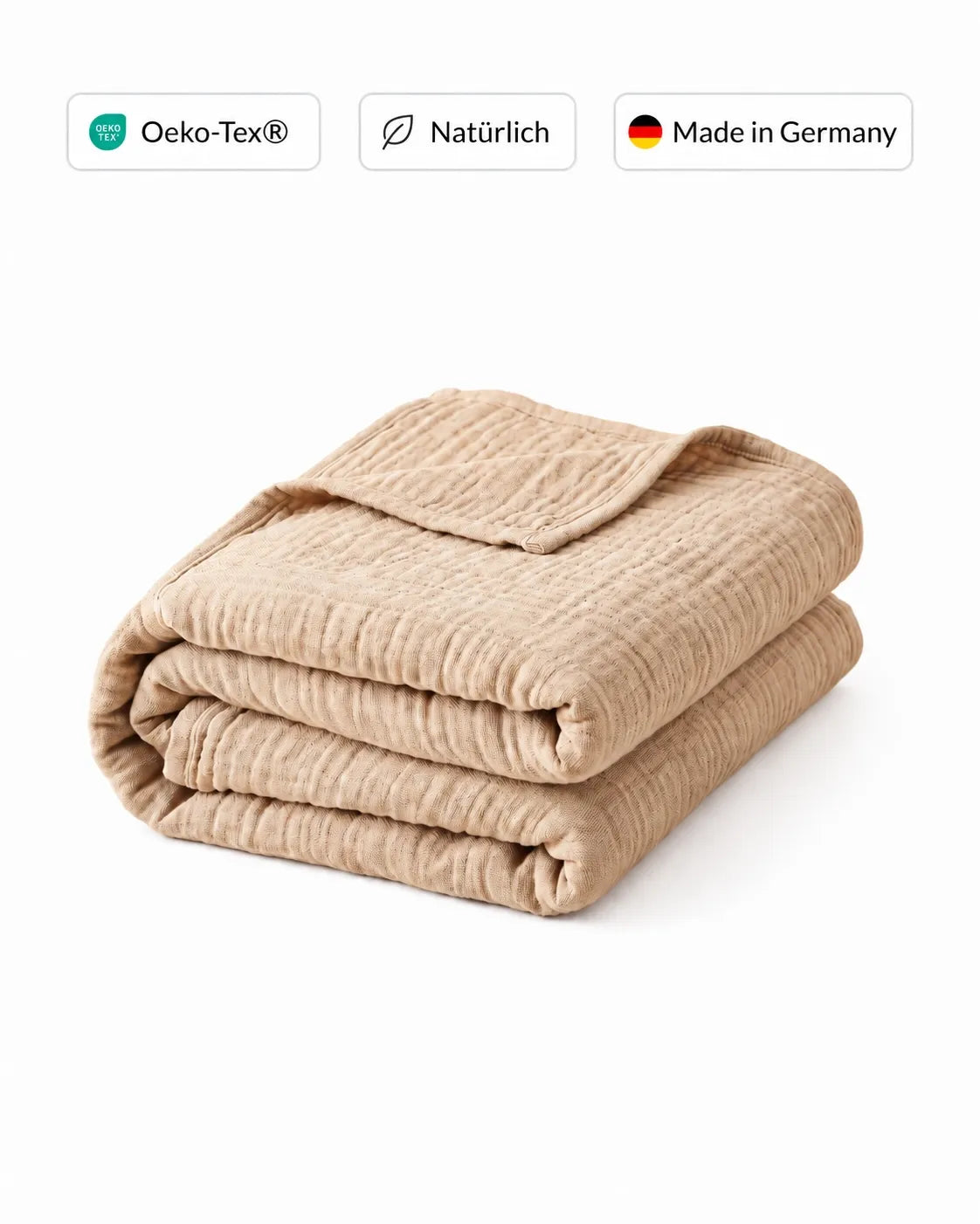MUSSELO Muslin Blanket – 6-Layer, 100% Cotton, OEKO-TEX | 3 Sizes, 5 Colors